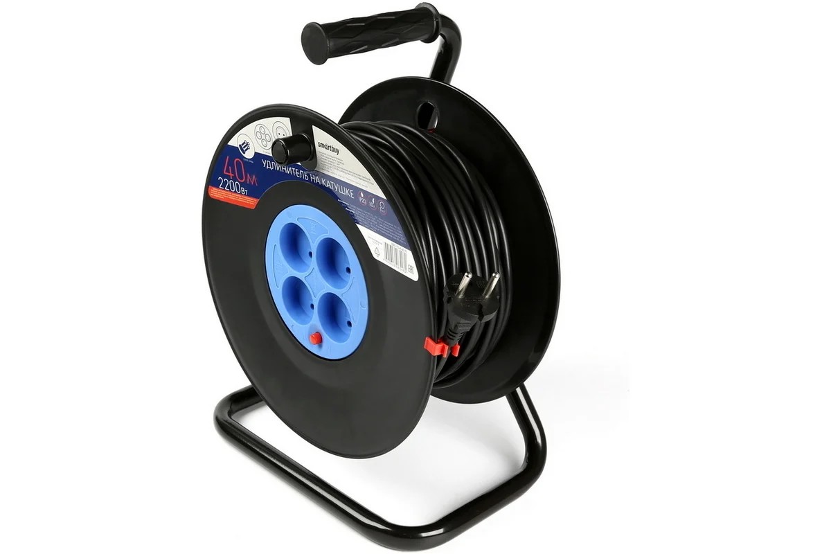 Удлинитель на 4 розетки, рулон 40 метров