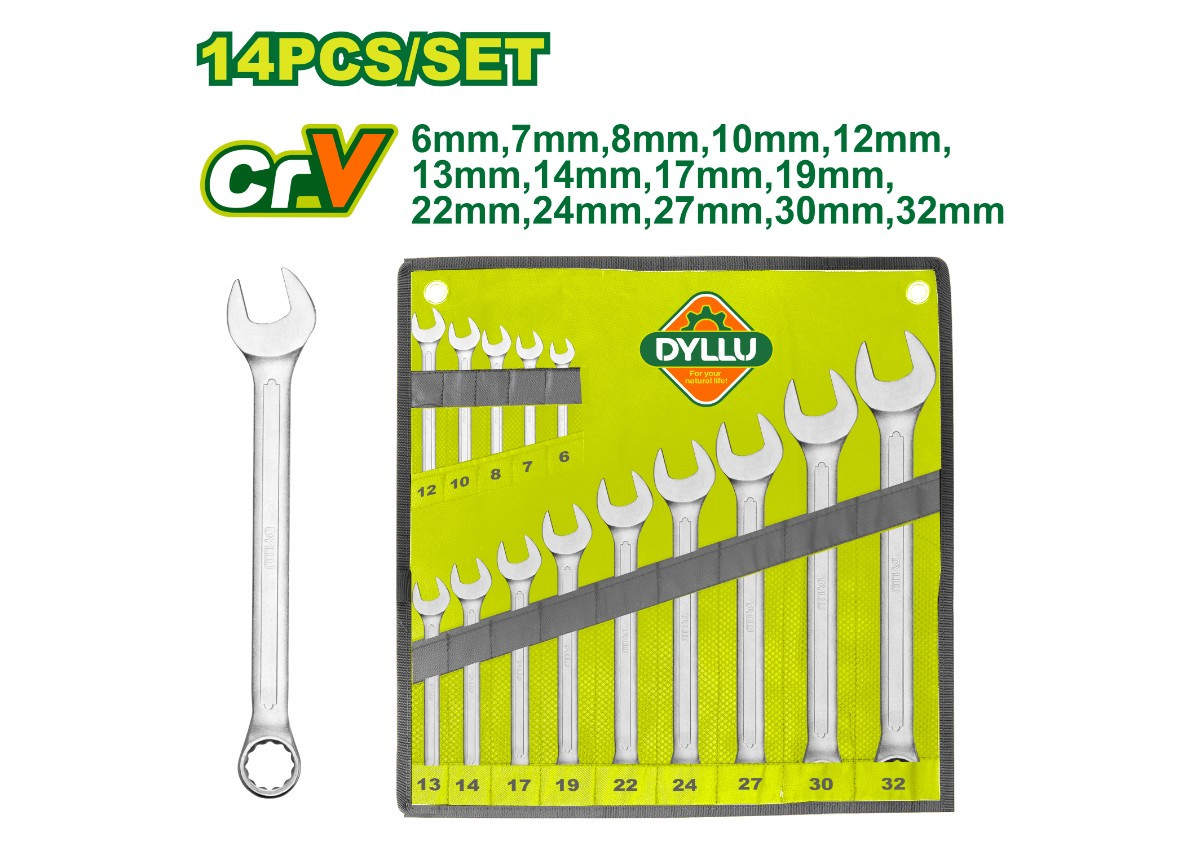 Համակցված բանալիների (14 հատ) հավաքածու  DTSP1M14 6-32մմ DYLLU