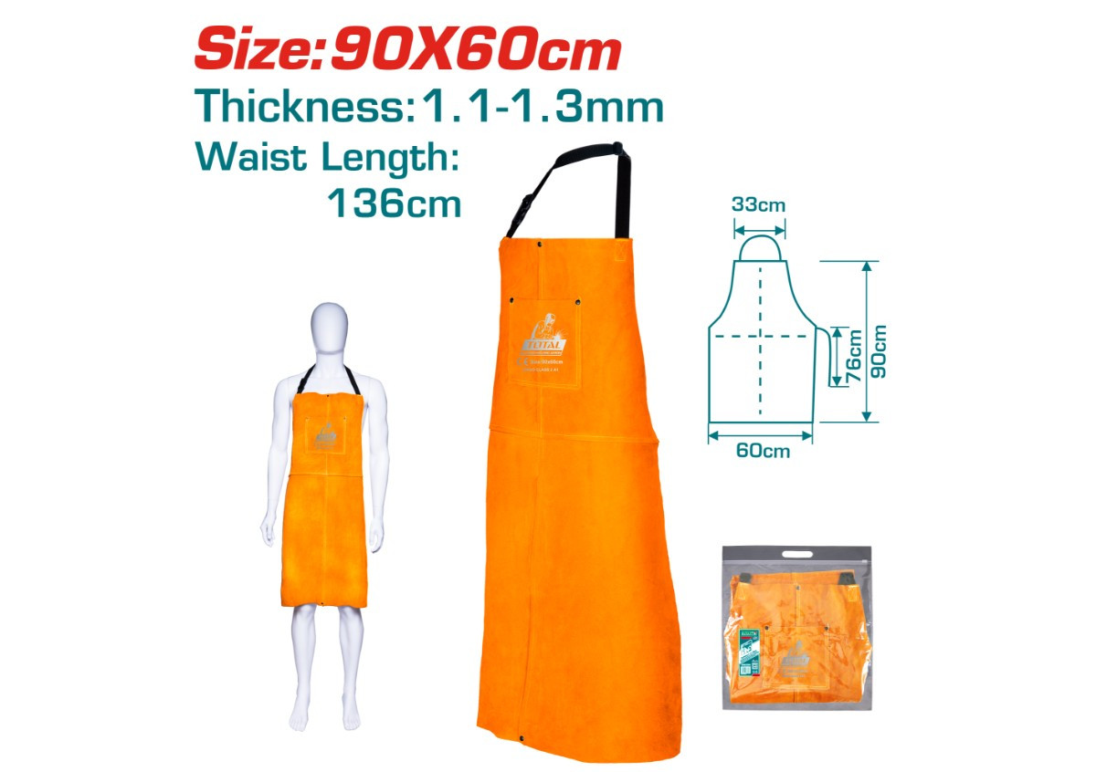 Եռակցման կաշվե գոգնոց 1.1-1.3մմ 136սմ TOTAL TSPWA03