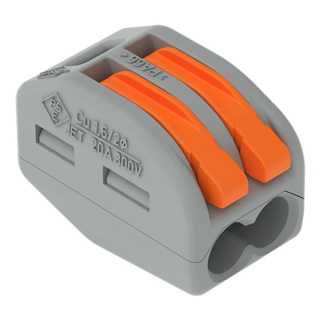 Клемники зажимные для проводов 2P 32A/2 50V 2.5ммА GRAY 50PCS.(90) Ваго