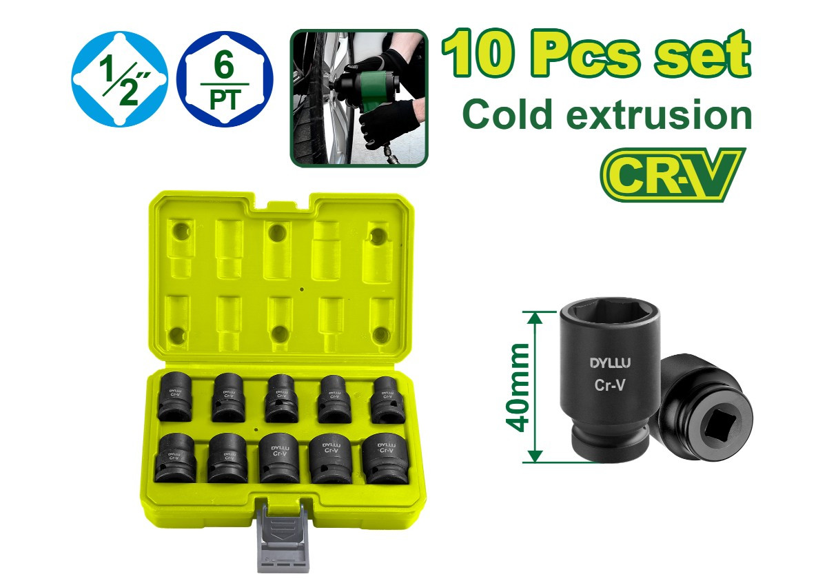 Հարվածային գլխիկի հավաքածու 10 հատ DTMS1D01 10-24մմ  DYLLU