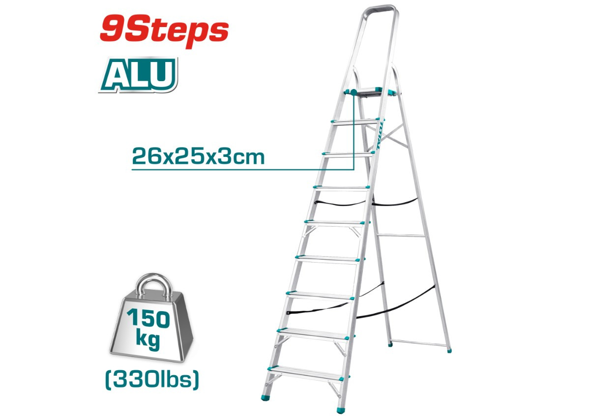 Стремянка 9 ступени TOTAL THLAD06091