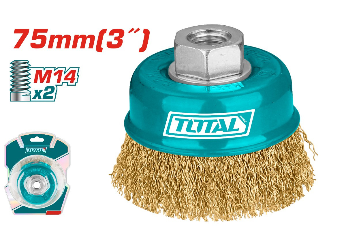 Щетка проволочная с чашкой 75мм TAC31031  TOTAL