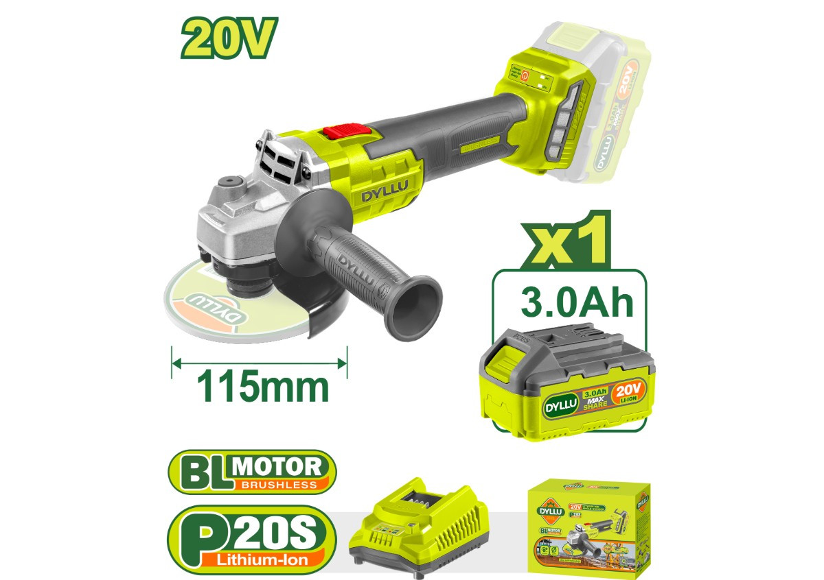 Аккумуляторная угловая шлифовальная машина DYLLU DTLAPM21 115 мм