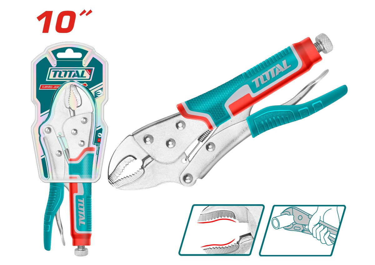 Ручной зажим с овальными губками 250 мм TOTAL THT191003