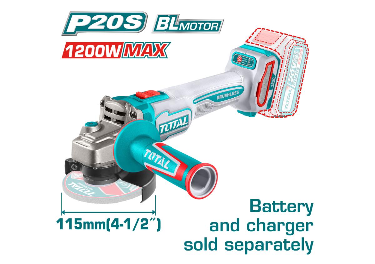 Беспроводная Аккумуляторная угловая шлифовальная машина TOTAL TAGLI221153