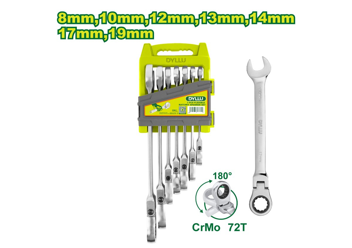 Ճկուն համակցված բանալիների (7 հատ) հավաքածու  DTSP5207 8 -19մմ DYLLU