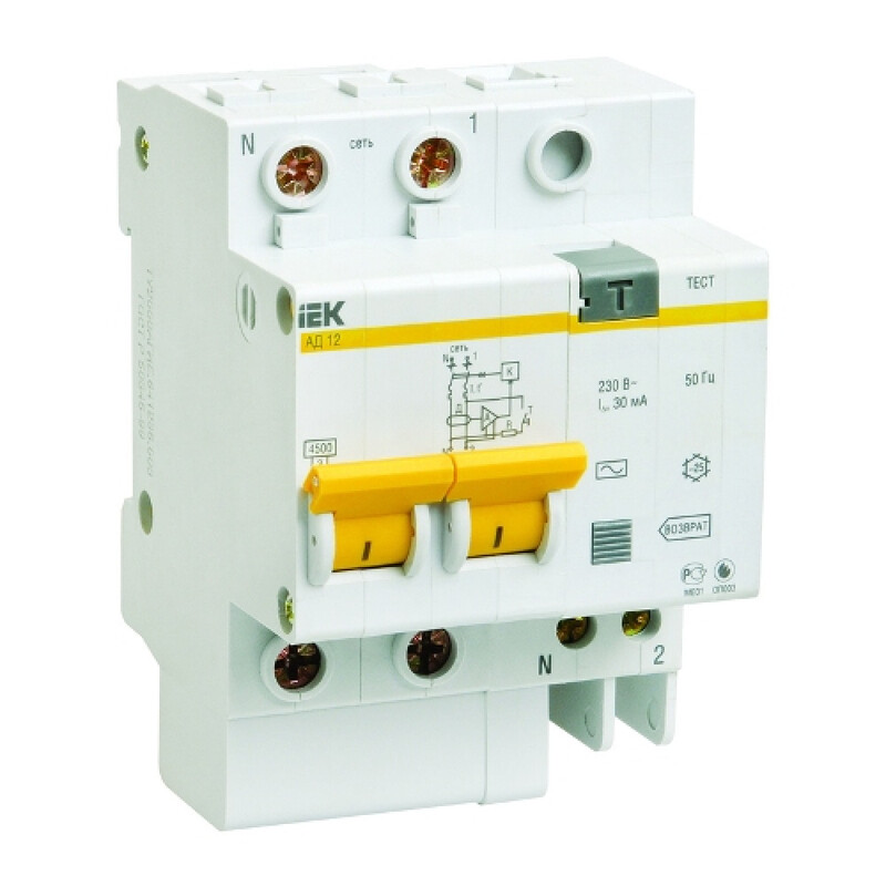 Дифавтомат 2P C25 A 30 mA ИЭК
