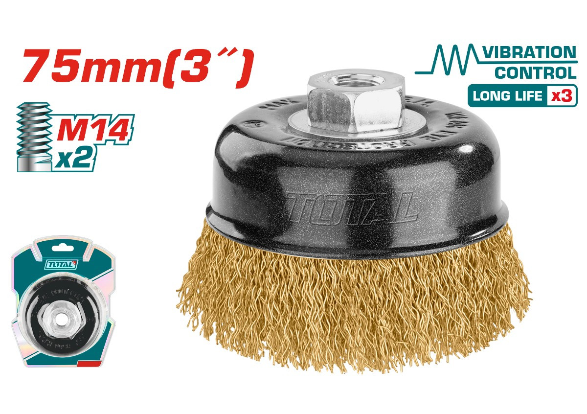 Щетка проволочная  с чашкой 75мм  TAC31035 TOTAL