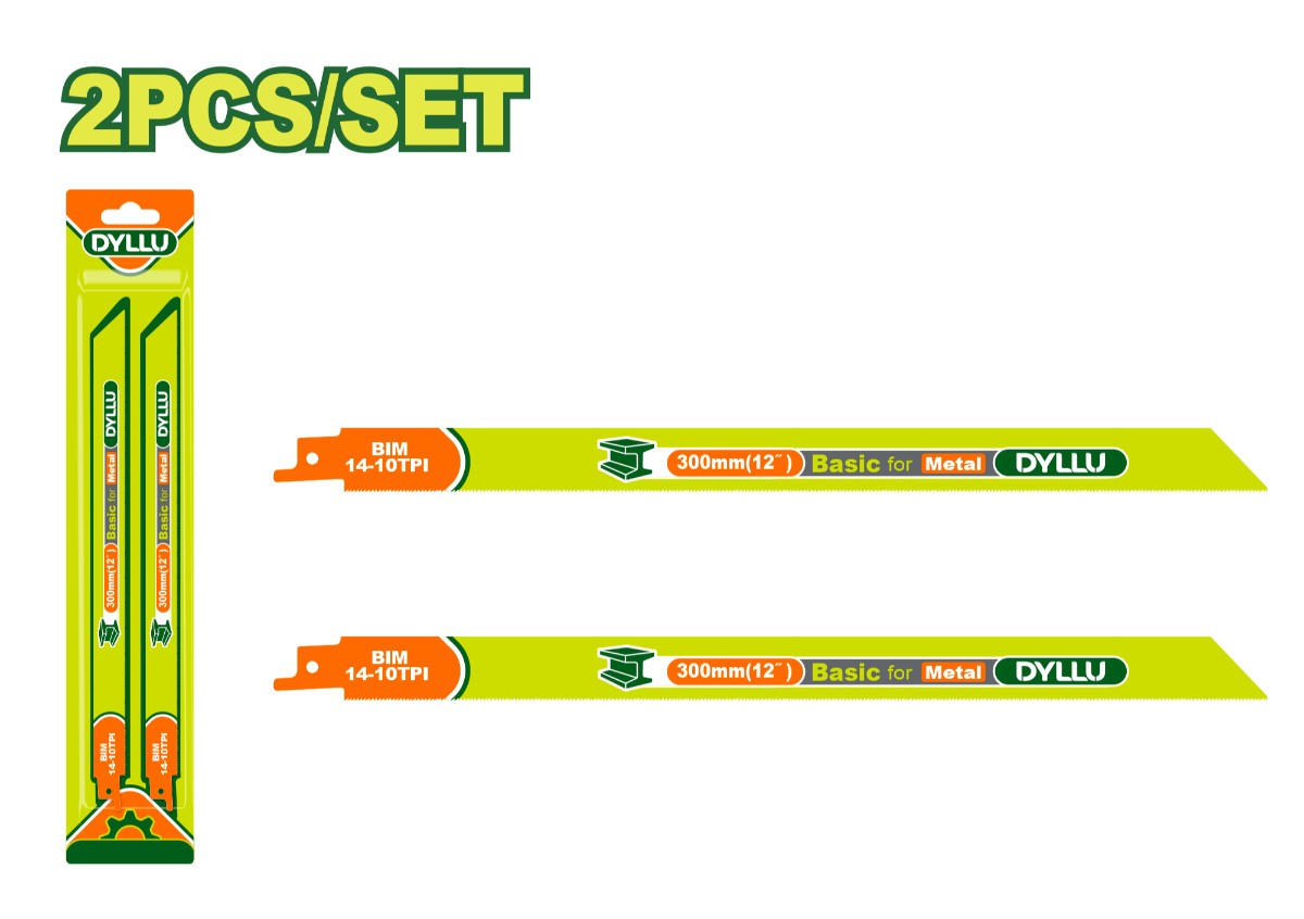 Սուսերավոր սղոցի մետաղի դանակների (2 հատ) հավաքածու DYLLU DTJT1225VF 300մմ