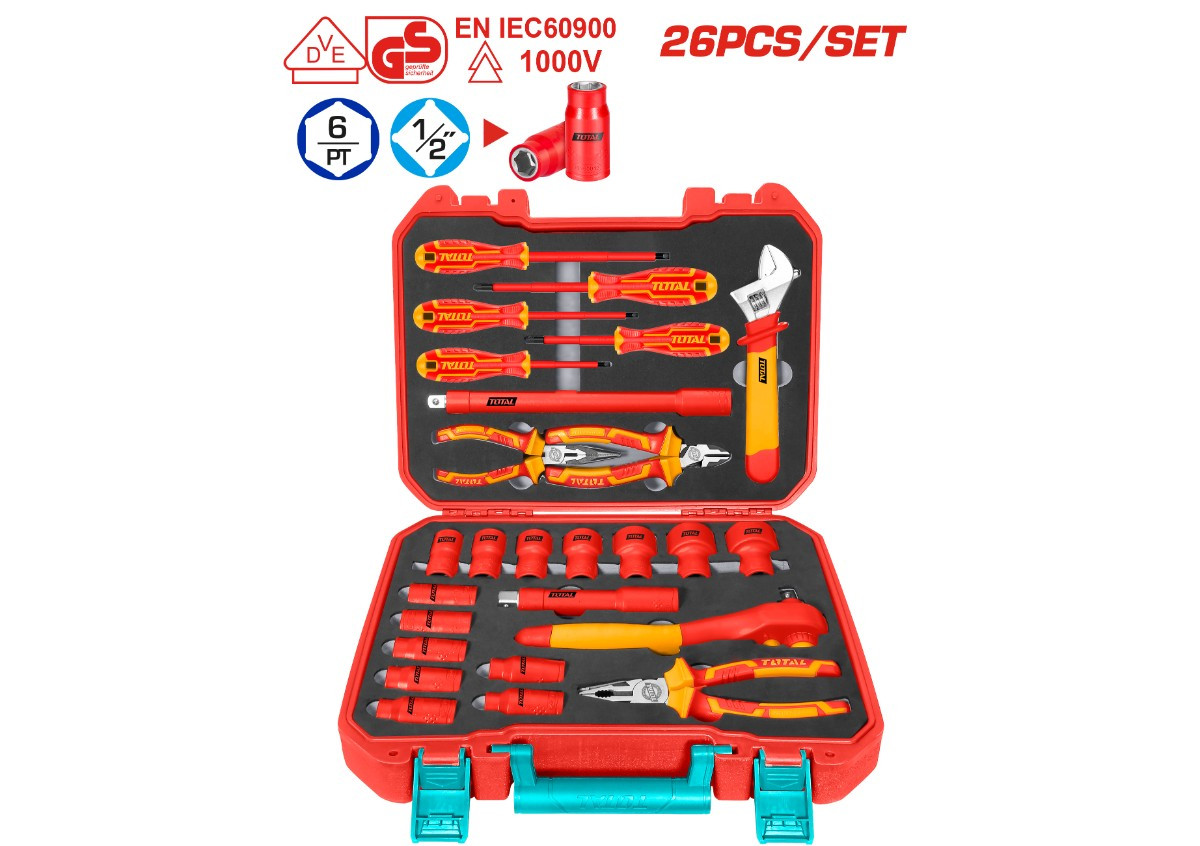 Դիէլեկտրիկ գործիքների հավաքածու  26կտոր TOTAL THKITH2601