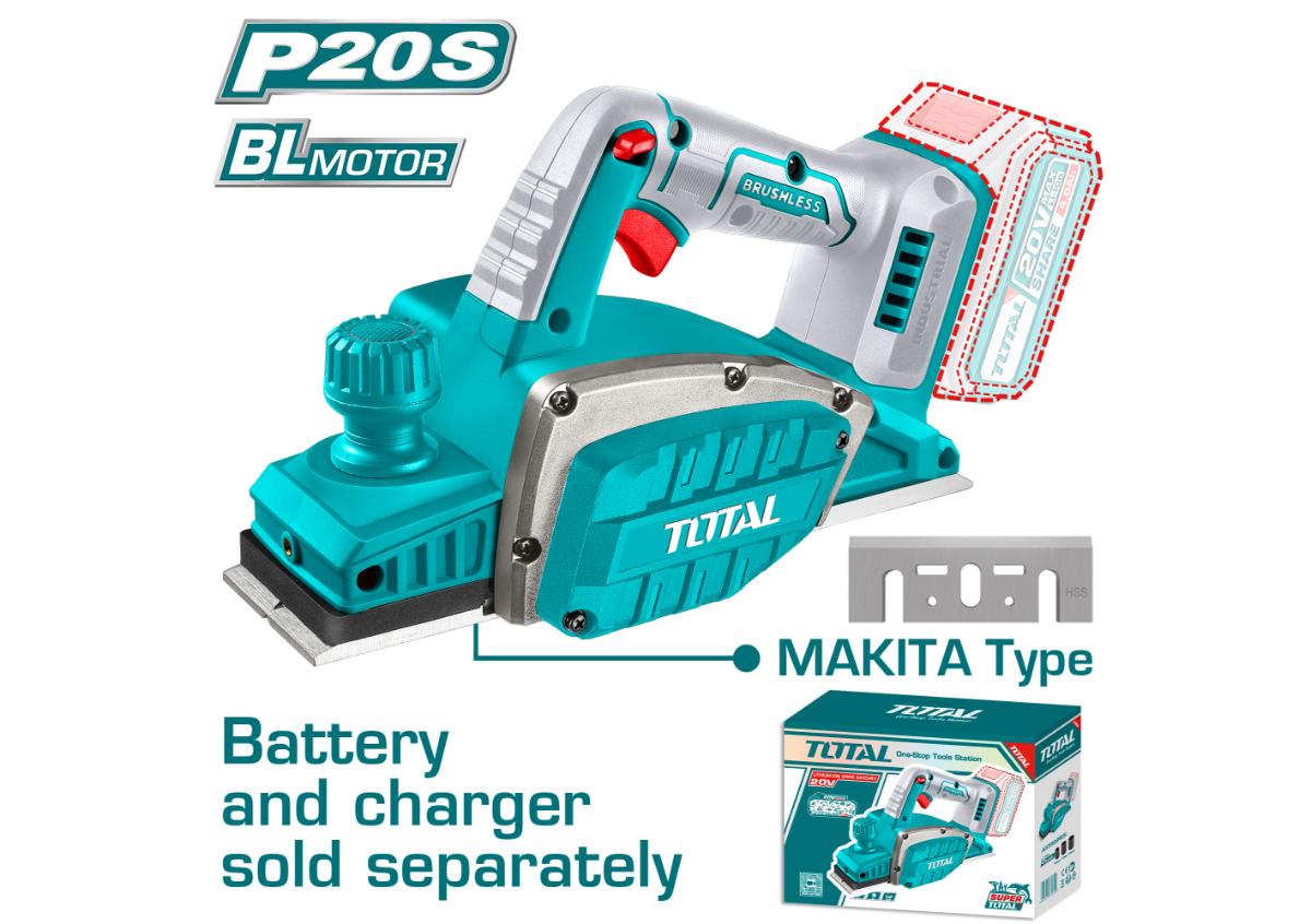 Аккумуляторный рубанок 20 В  TOTAL TRLI20401