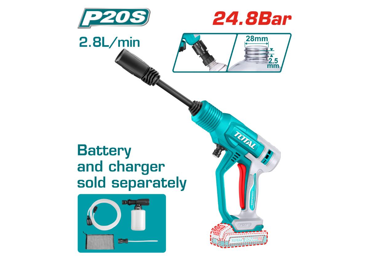 Բարձր ճնշման լվացող ատրճանակ 20Վ 24.8 բար TOTAL TPWLI2036