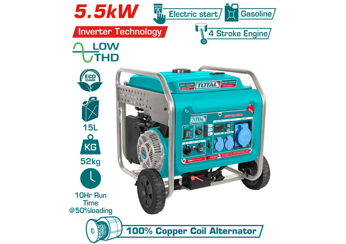 бензиновый генератор (Инверторный) 5500 Вт  TP355001 TOTAL