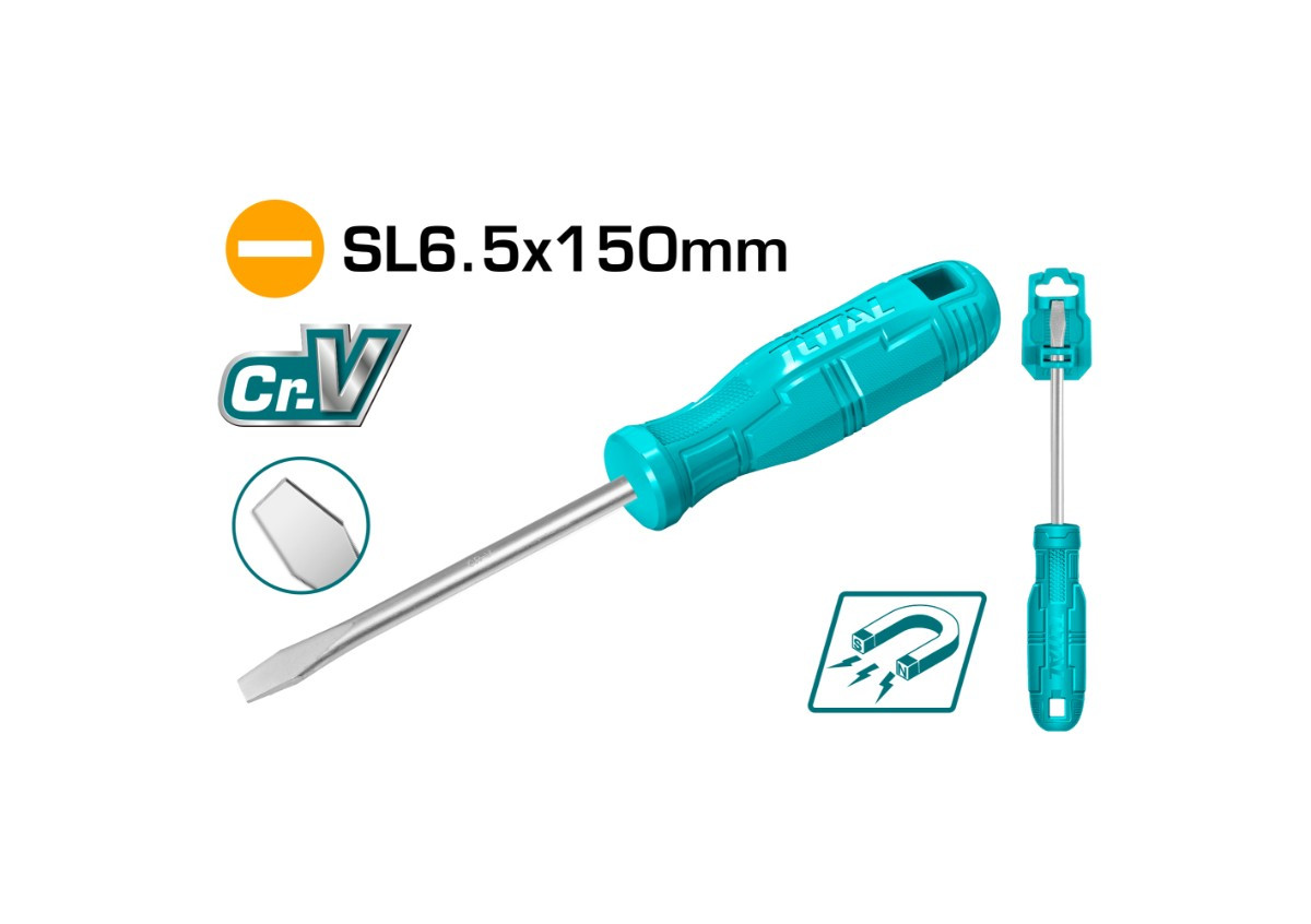 Отвертка шлицевая SL 6.5x150 mm TOTAL THTDC2166