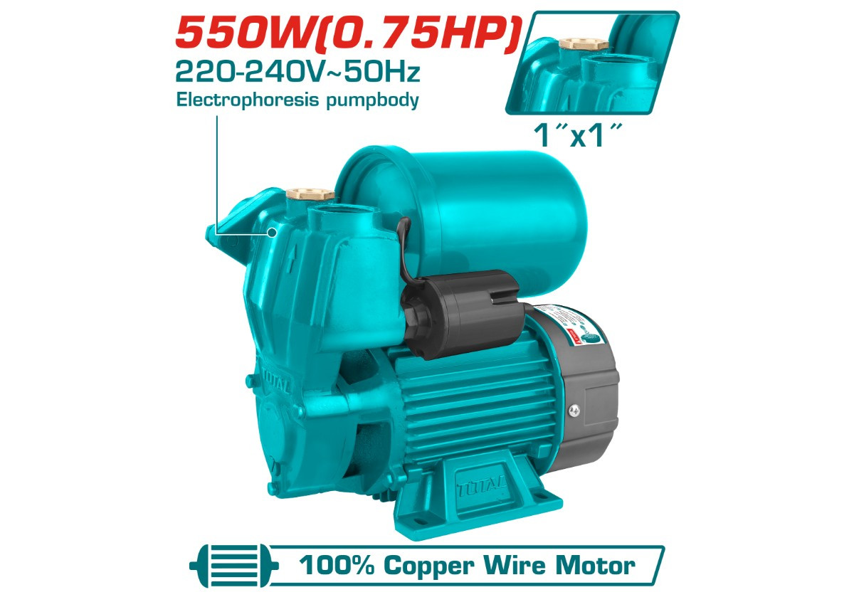 Ջրի պոմպ ավտոմատիկ 550W (0,75 HP) TOTAL TWP95506