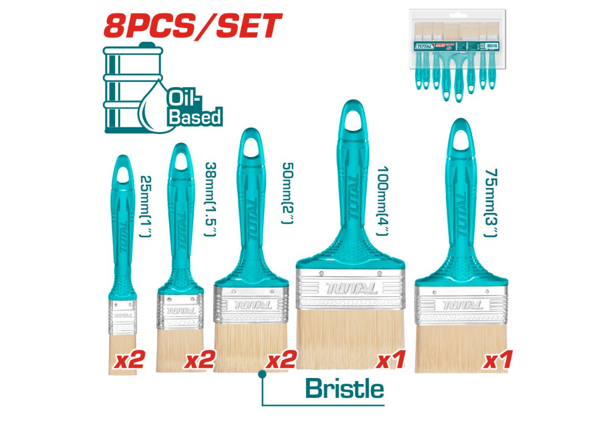 Набор кистей 8 шт TOTAL THT8450801