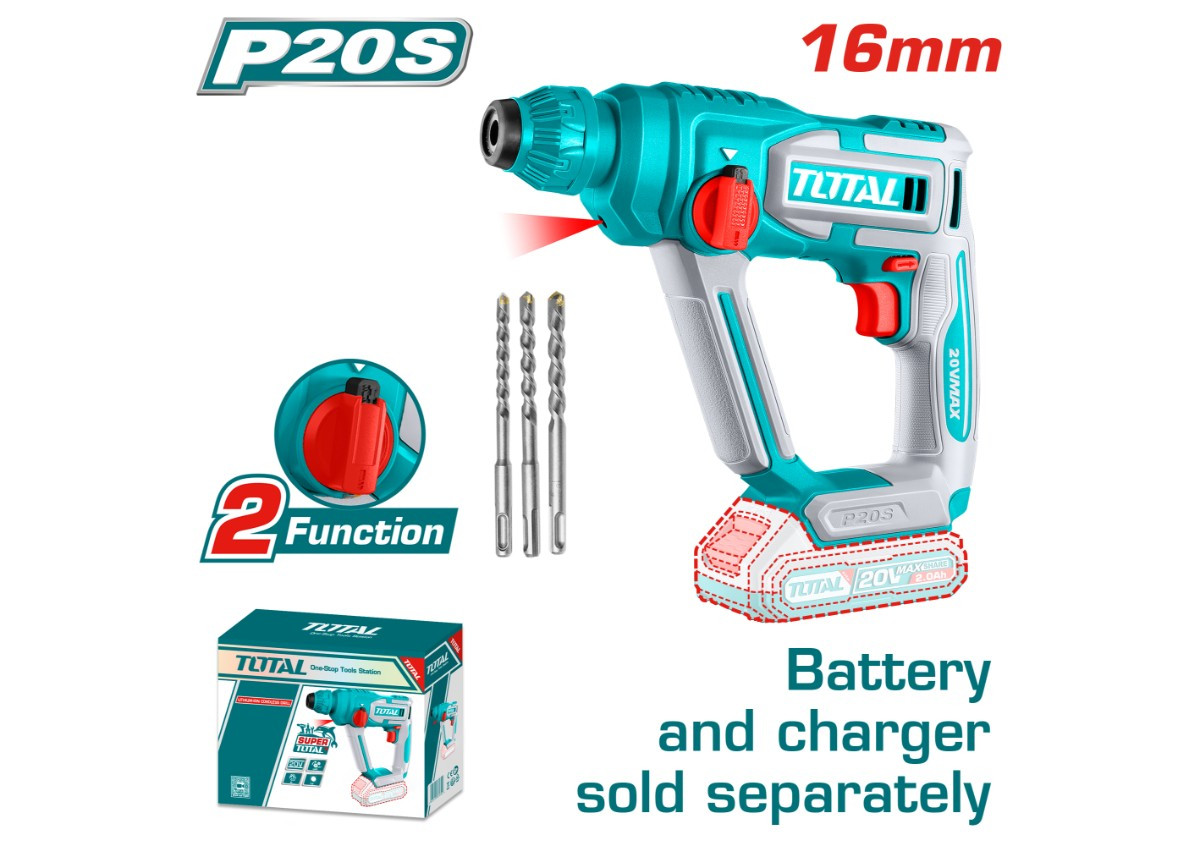 Հորատիչ մարտկոցային 20Վ 1․5Ջ SDS Plus TOTAL TRHLI20168