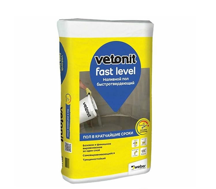 Наливной пол Weber Fastlevel 20кг 01184 Vetonit