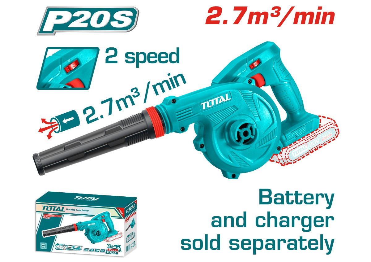 Литий-ионная электрическая воздуходувка 20В TOTAL TABLI20018