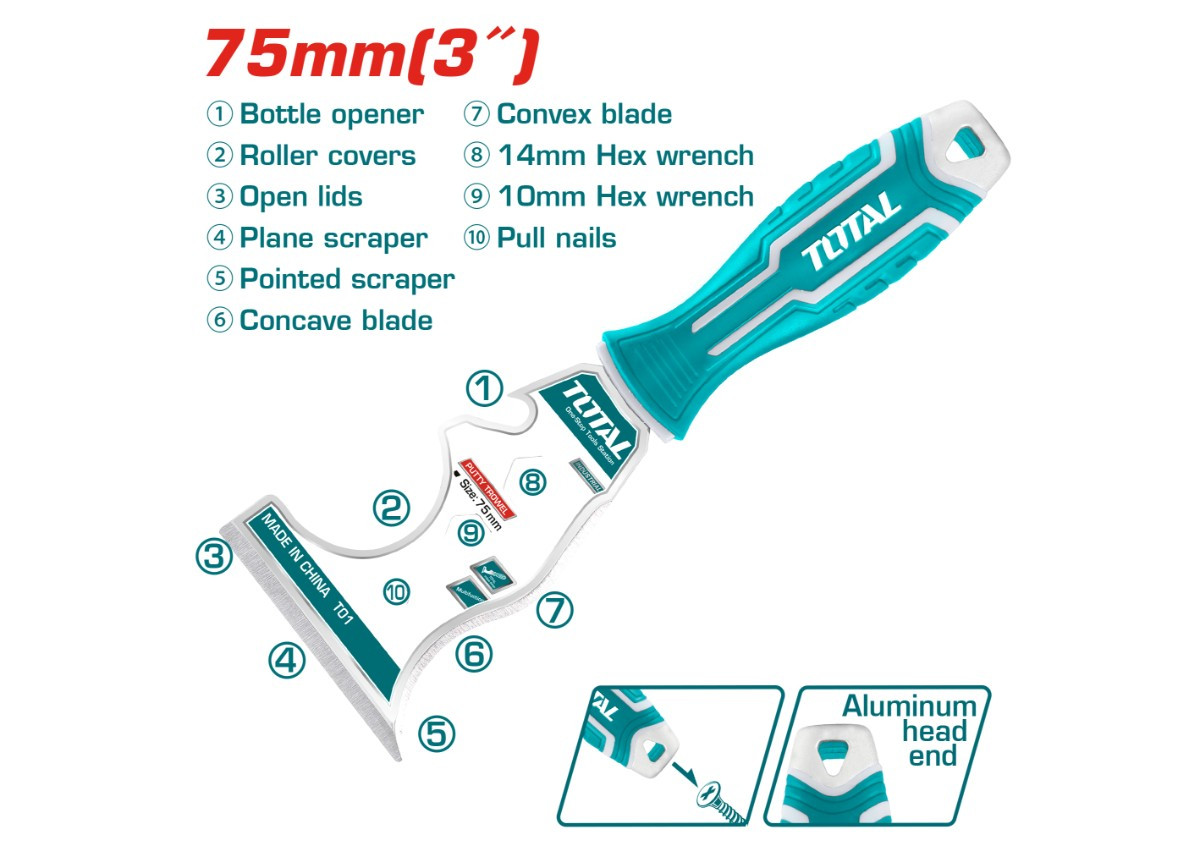 Ծեփիչ բազմաֆունկցիոնալ 75մմ TOTAL THT683606M