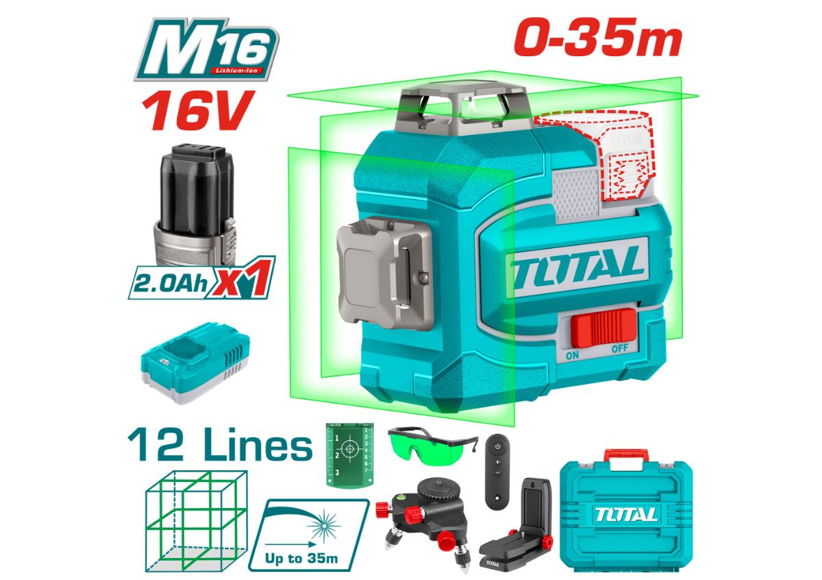 Беспроводной 3D лазерный уровень 16 В TOTAL TLL3012
