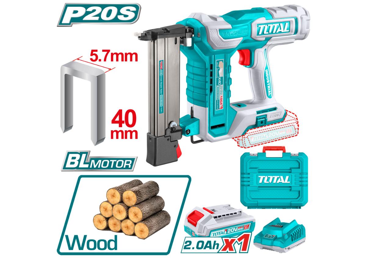 Гвоздезабивной пистолет (1 аккумулятор, 1 зарядное устройство) 20В 18мм TOTAL TCSNLI6008