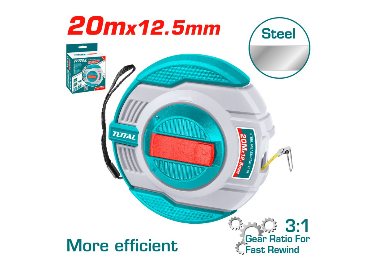 Մետր մետաղյա ժապավենով 20մ TOTAL TMT11206