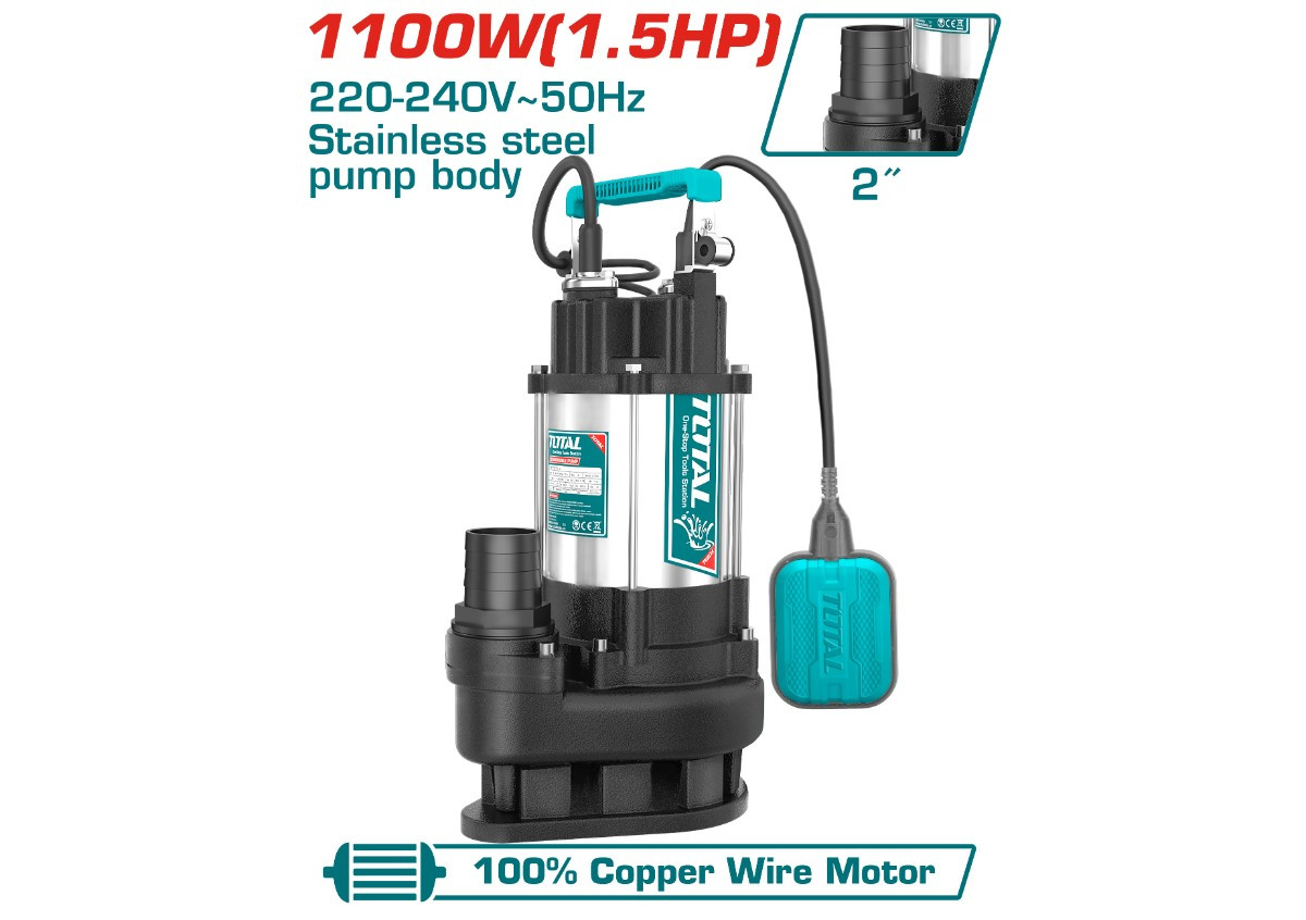 Հորի պոմպ կեղտաջրերի 1100W 2'' TOTAL TWP7110016