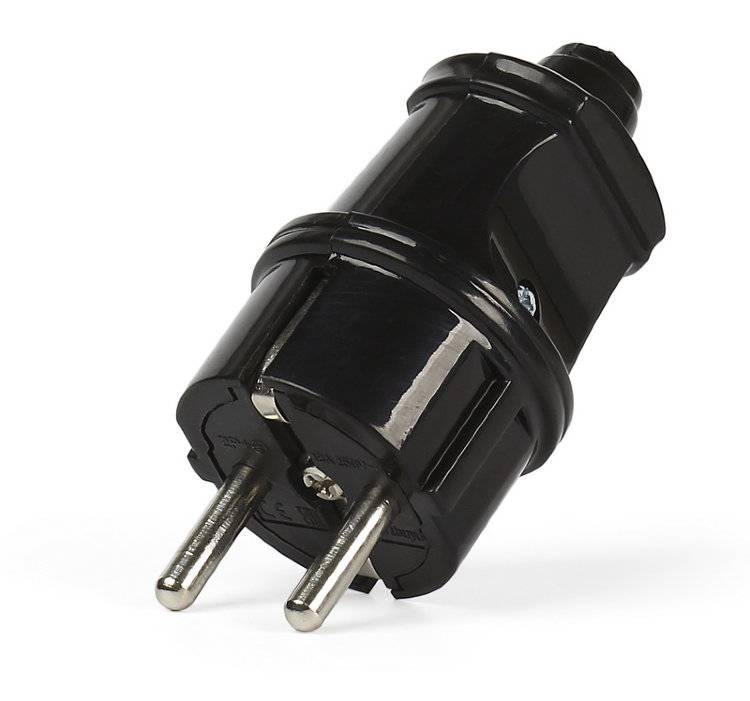 Прямой штекер чёрного цвета 16A SBE-16-P07-R SMARTBUY